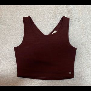 Roxy Good Keepsake Knit Crop Top. Burgundy Size Medium NWOT
